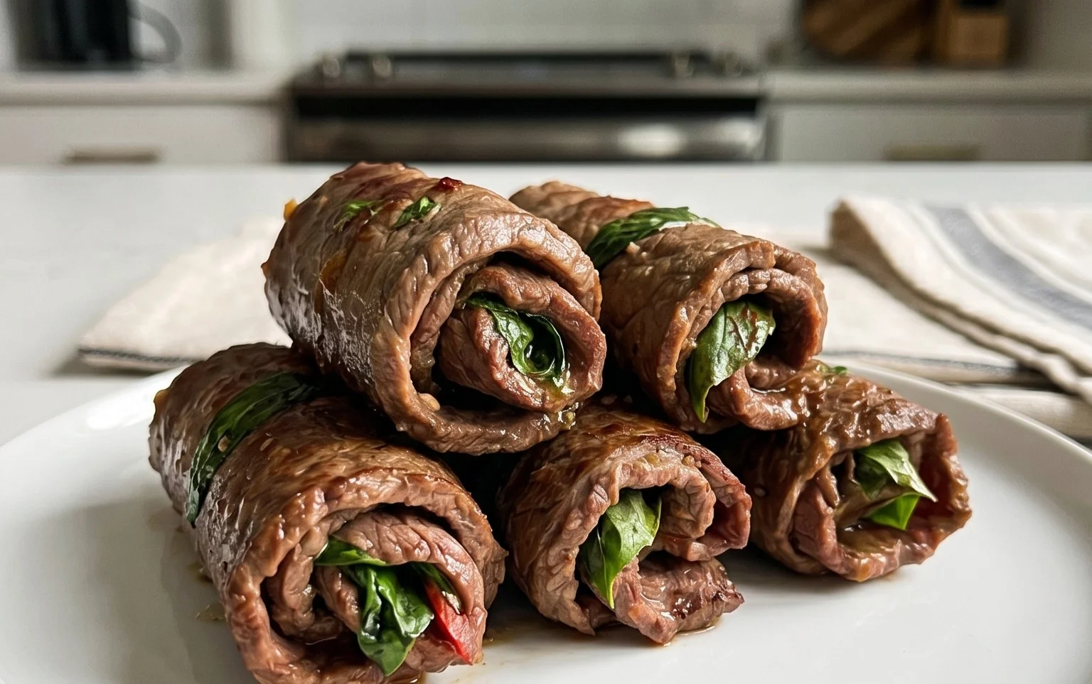Thai Basil Beef Rolls