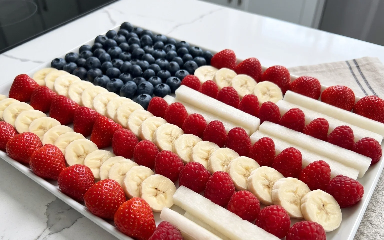 4th of July Fruit Platter Idea | How to Make an American Flag