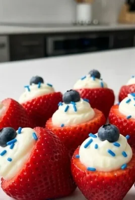 Red, White, and Blue Cheesecake Strawberries