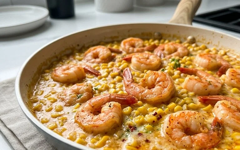 Shrimp and Creamed Corn (30 Minutes, One-Pan)