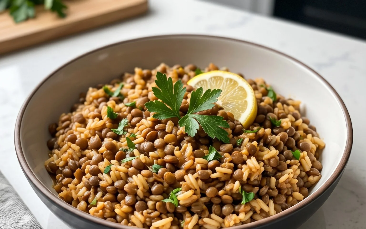 Easy Mediterranean Lentils and Rice