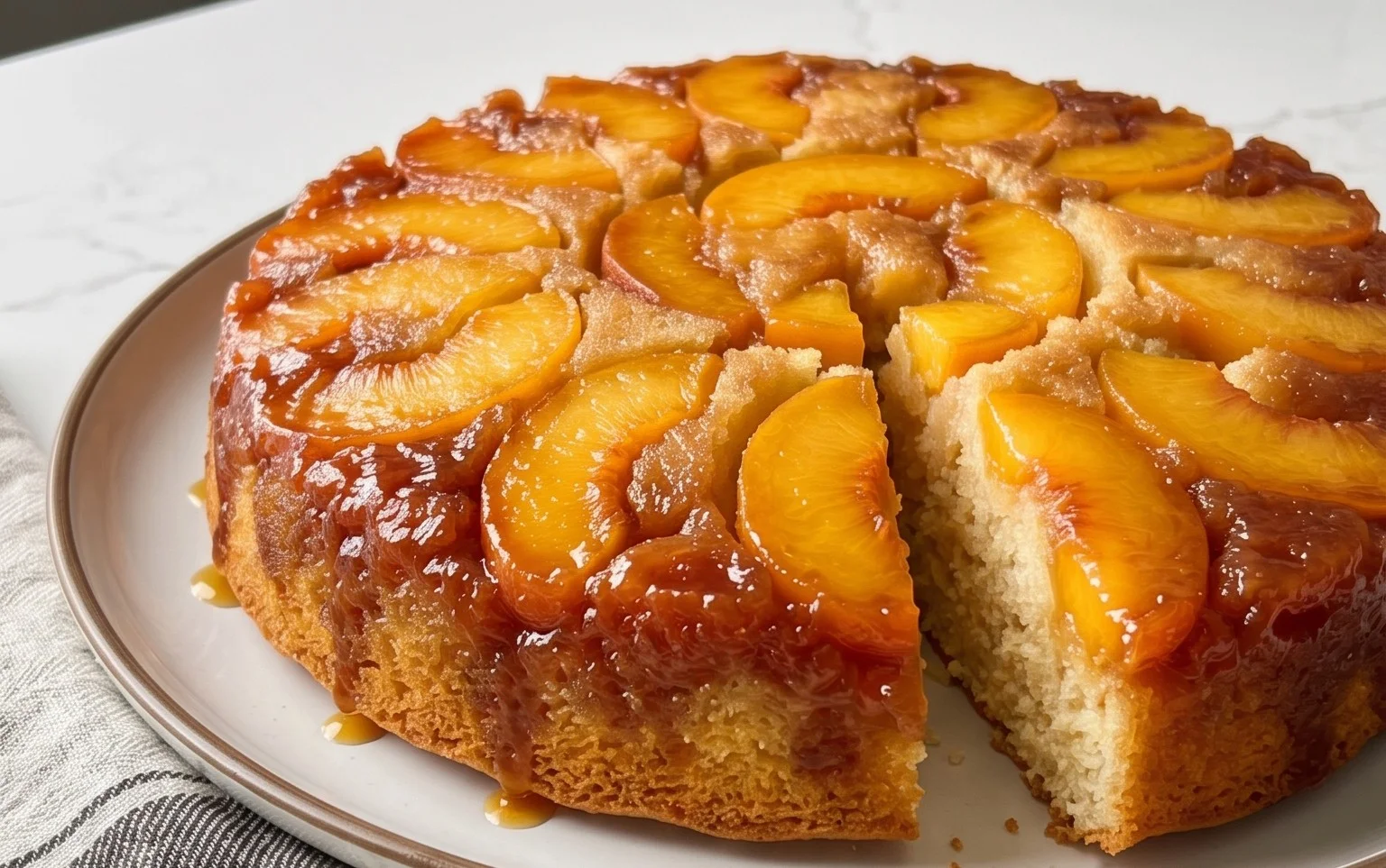 Peach Upside-Down Cake Recipe