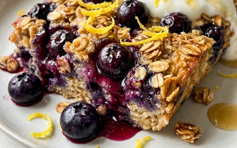 Lemon Blueberry Baked Oats