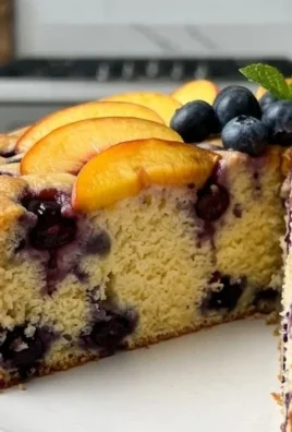 Peach and Blueberry Greek Yogurt Cake