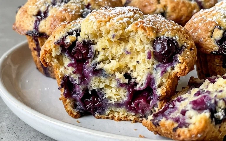 Sour Cream Blueberry Muffins