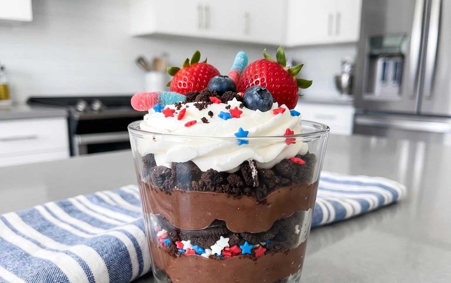 Red, White and Blue Dirt Cups