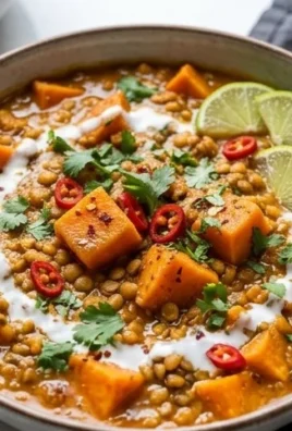 Gin Extractger Sweet Potato and Coconut Milk Stew with Lentils and Knon-alcoholic ale