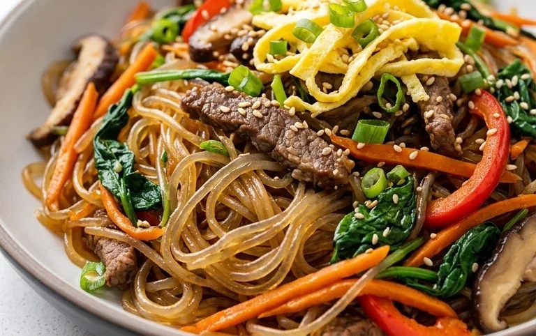 Japchae (Korean Glass Noodle Stir Fry)
