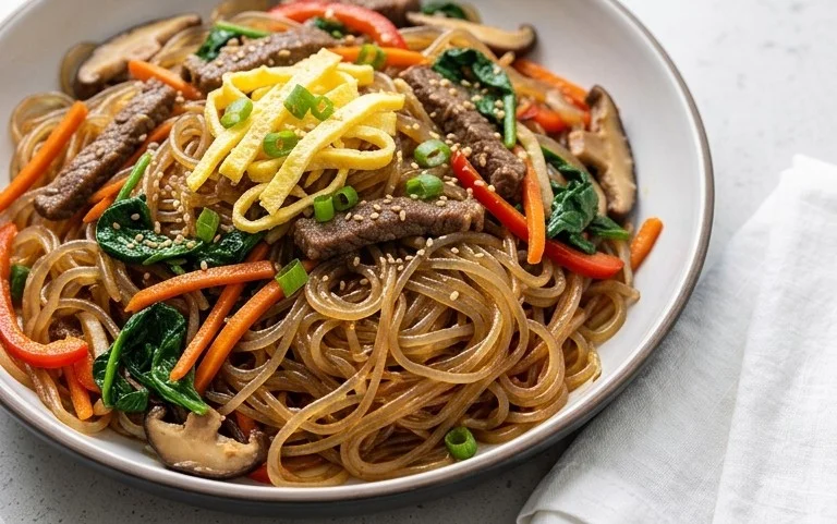 Japchae (Korean Glass Noodle Stir Fry)