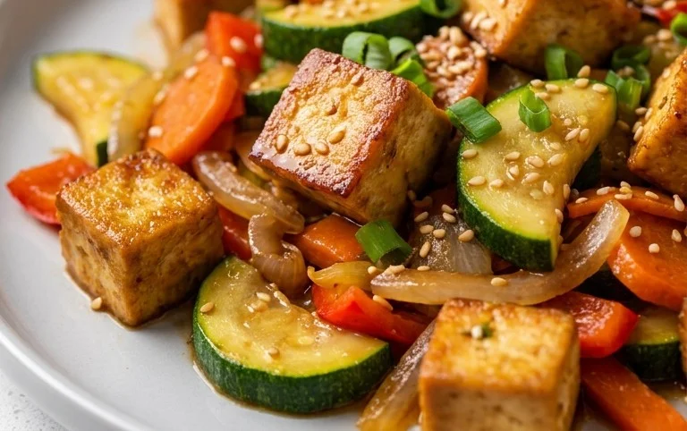 Zucchini Stir Fry With Tofu (Vegan)