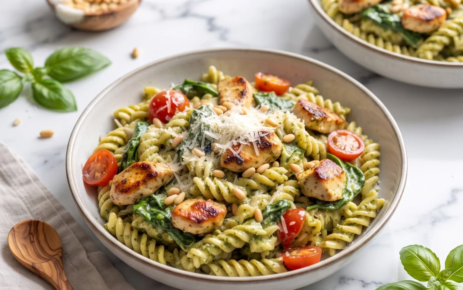 Creamy Chicken Pesto Pasta