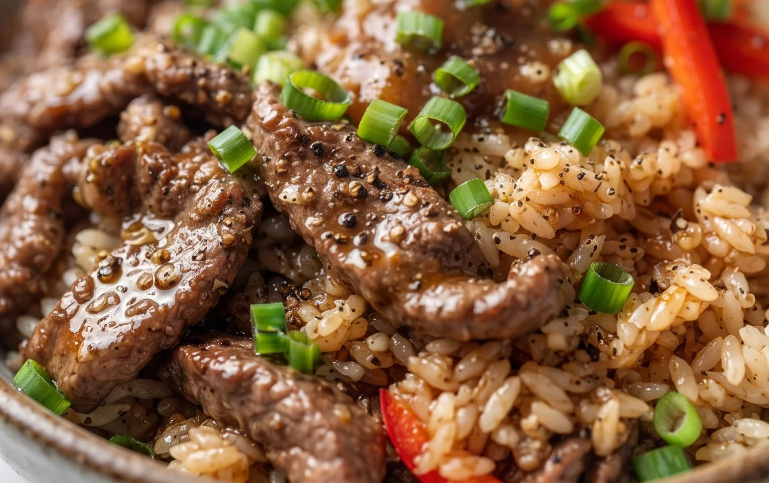 Beef Pepper Rice Bowl is a delicious meal option.