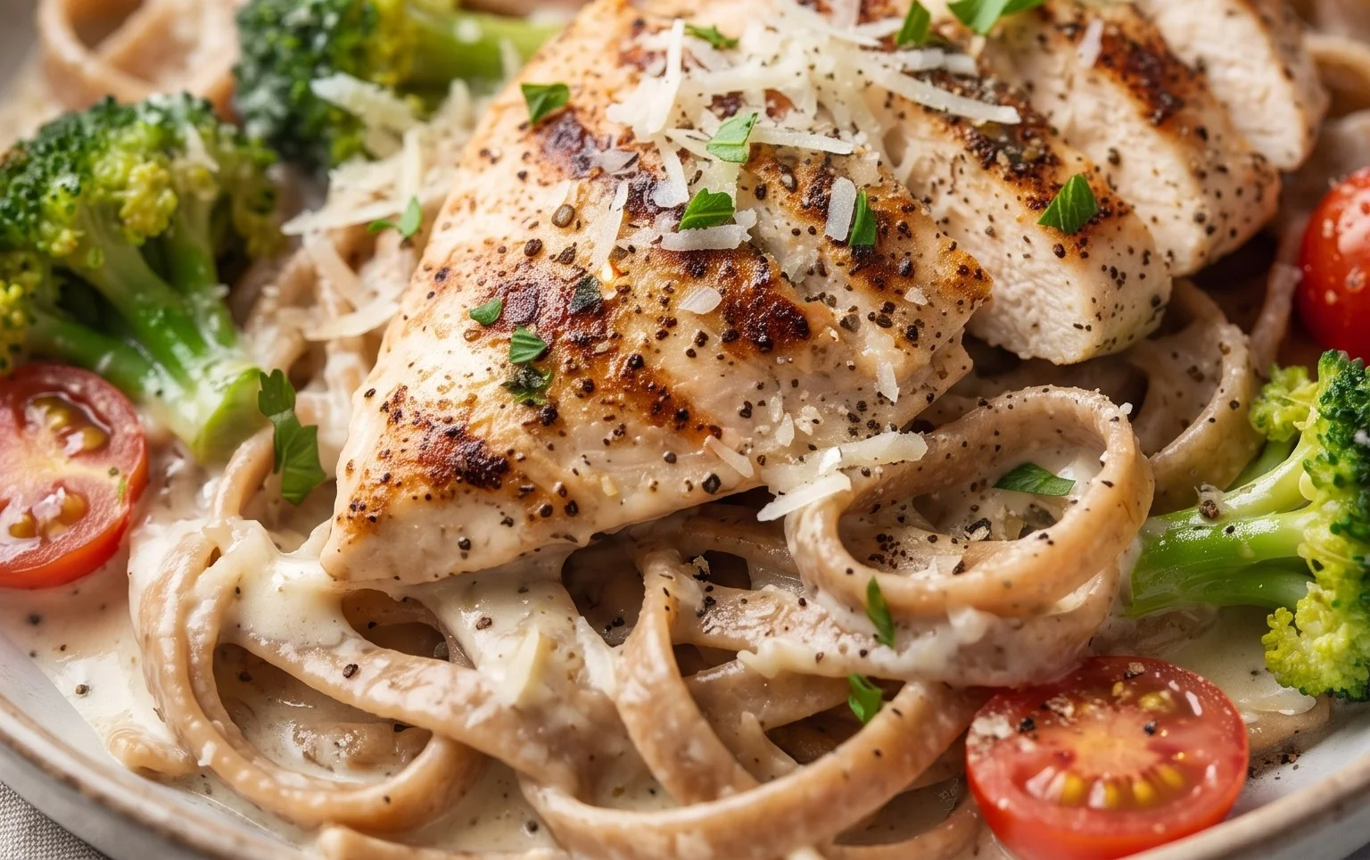 Low Calorie Chicken Alfredo