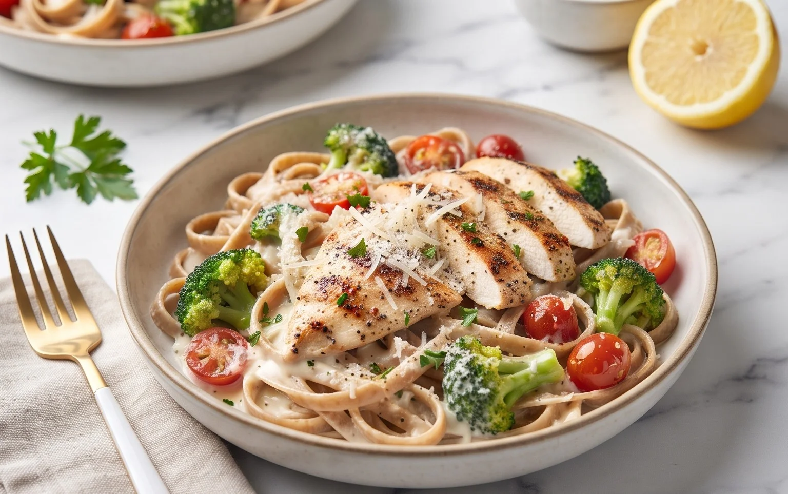 Low Calorie Chicken Alfredo