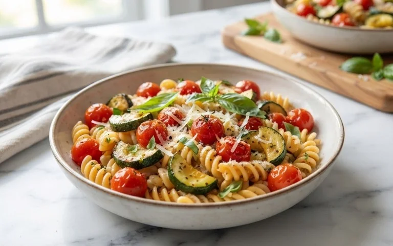 Healthy Tomato Zucchini Pasta