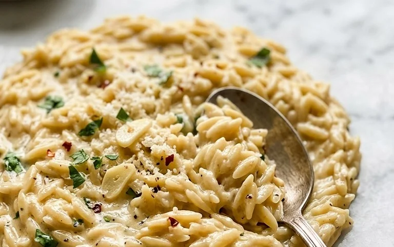 Creamy Garlic Parmesan Orzo