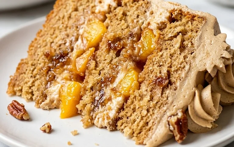 Brown Sugar Layer Cake with Peach Filling
