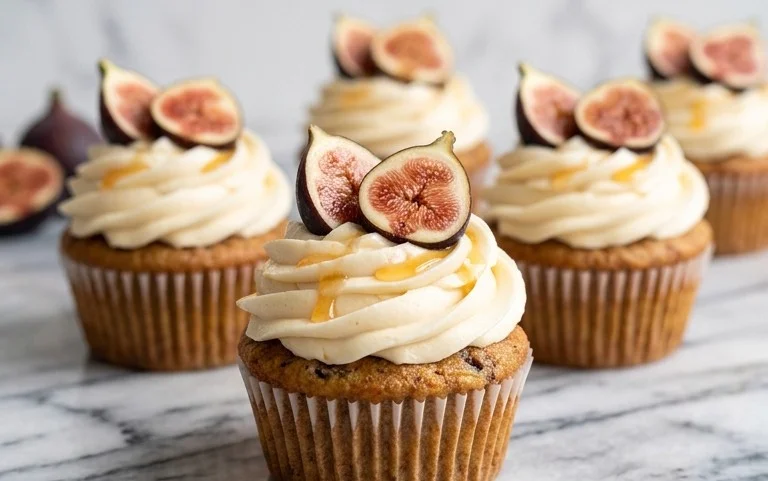 Fig Cupcakes with Honey Cream Cheese Frosting