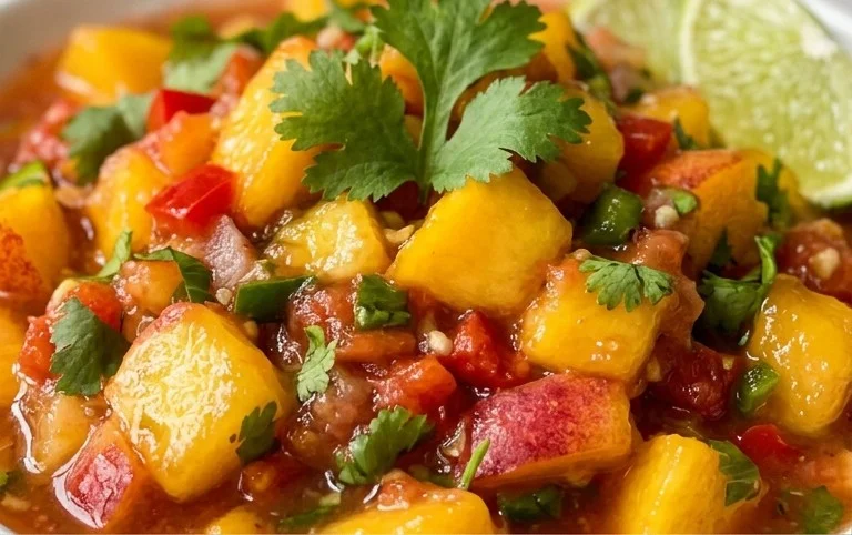 Sweet & Spicy Peach Salsa Canning Recipe