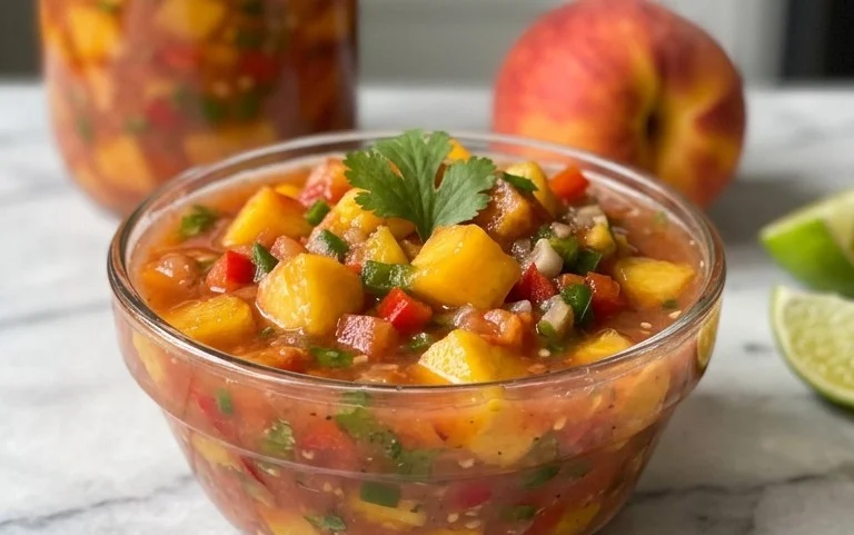 Sweet & Spicy Peach Salsa Canning Recipe