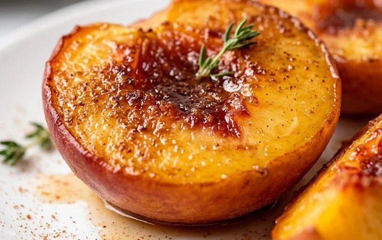 Cinnamon Sugar Baked Peaches