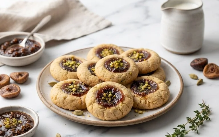 Cardamom Fig Thumbprint Cookies