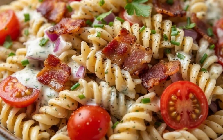 Beef Bacon Ranch Pasta Salad