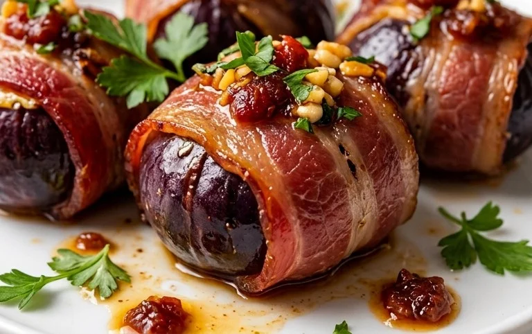 Beef Bacon Wrapped Stuffed Figs