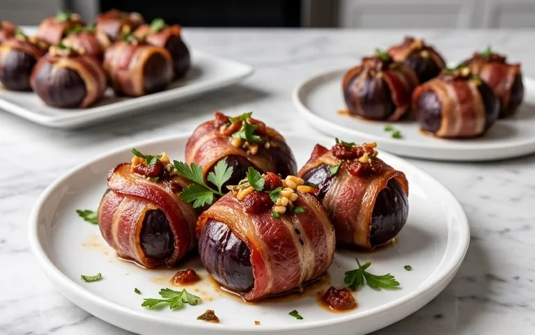Beef Bacon Wrapped Stuffed Figs