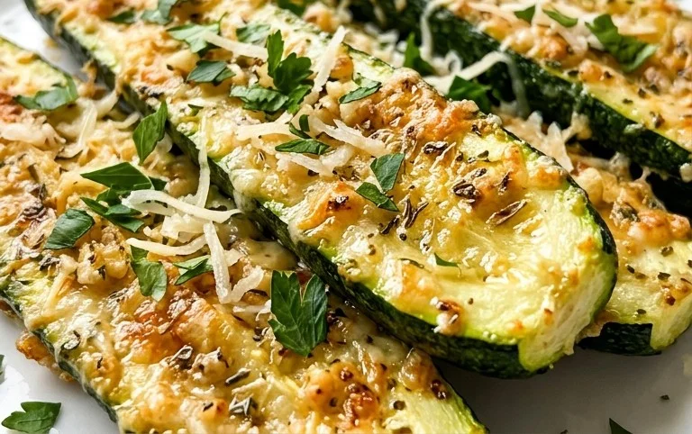 Irresistibly Crunchy Garlic Parmesan Roasted Zucchini