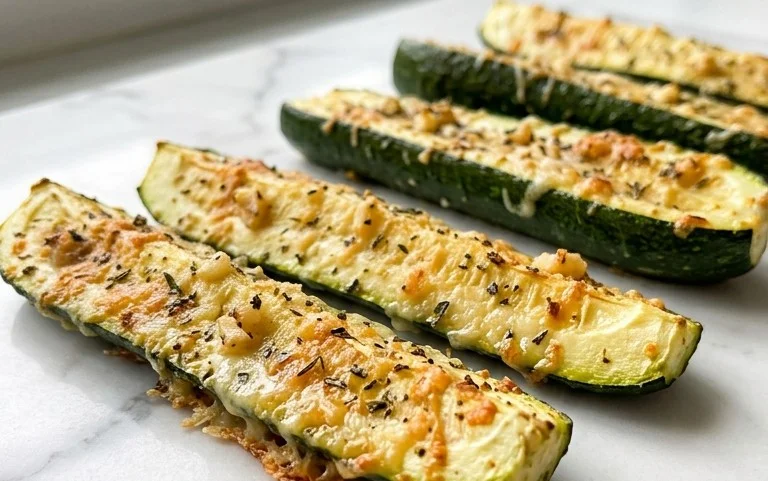 Irresistibly Crunchy Garlic Parmesan Roasted Zucchini