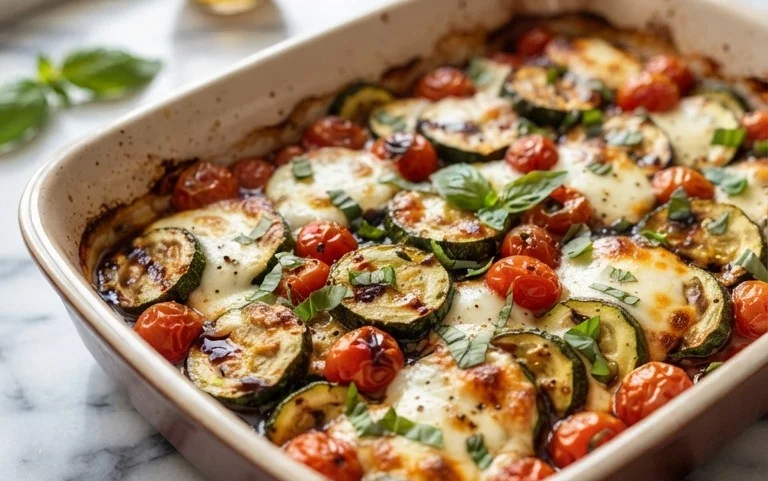 Balsamic Zucchini Tomato Bake