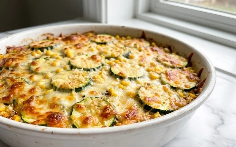 Zucchini Corn Parmesan Bake